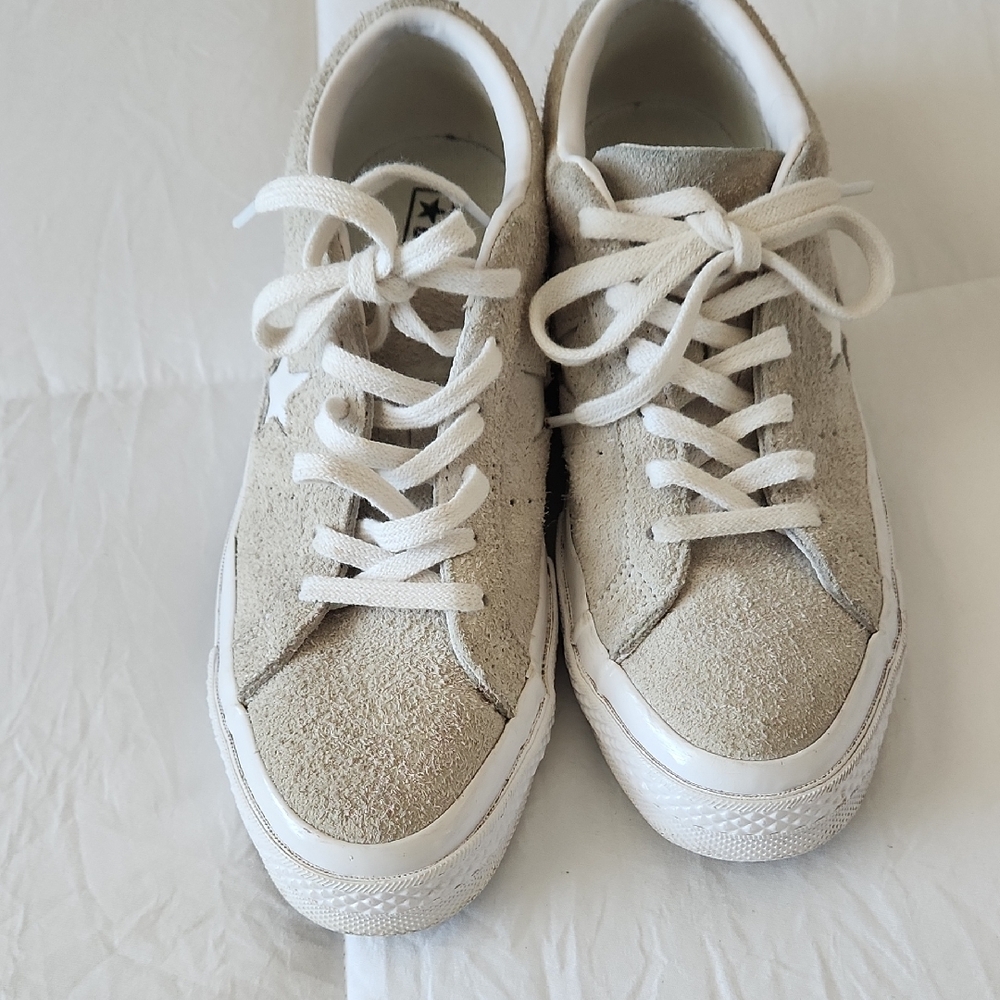 Converse Beige and White Sneakers